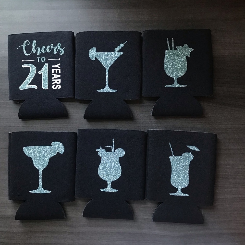 NWOT Cheers to 21 years koozies